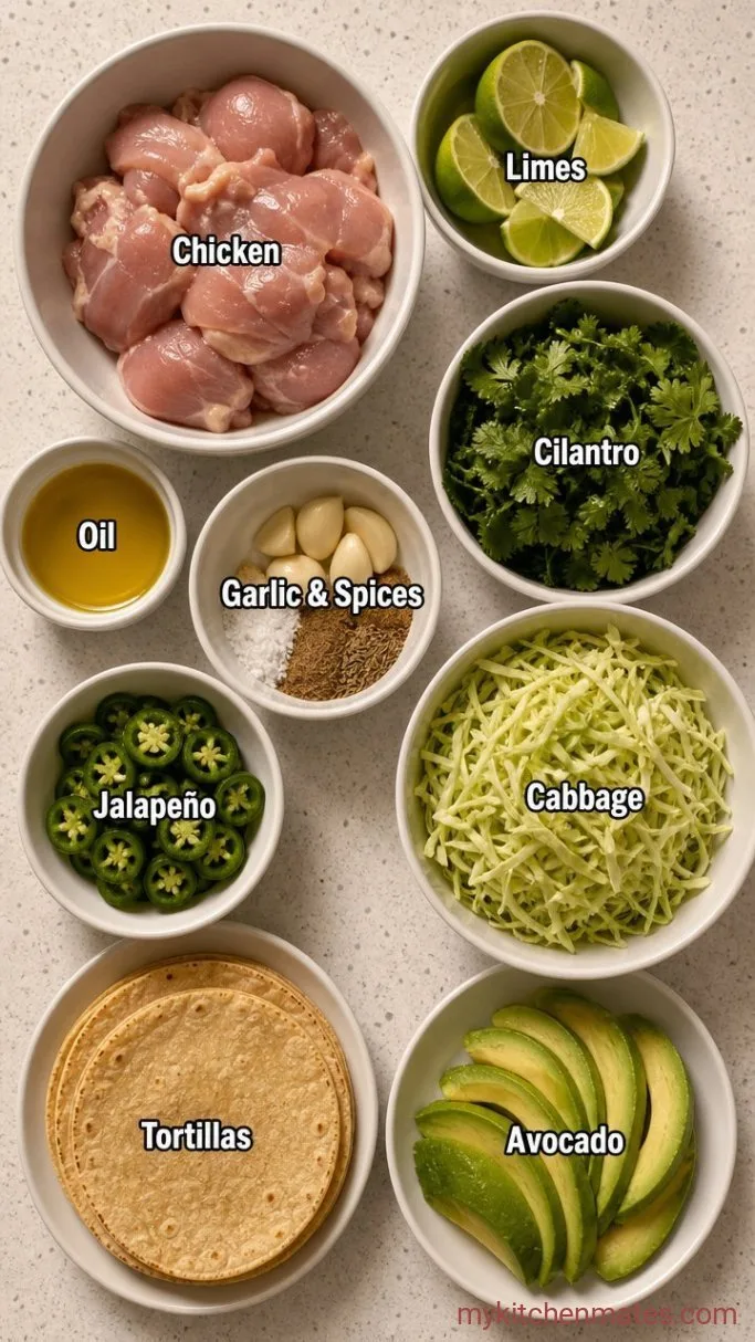 Quick Cilantro Lime Chicken Tacos Ingredients