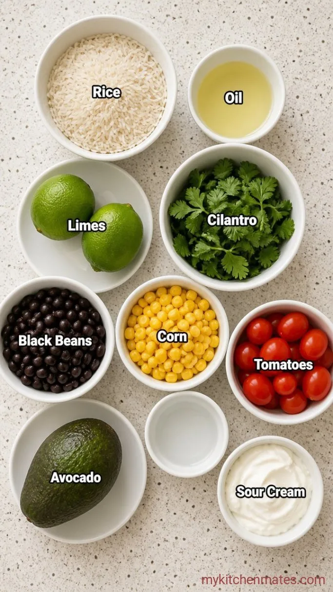 30-Minute Cilantro Lime Rice Bowl Ingredients