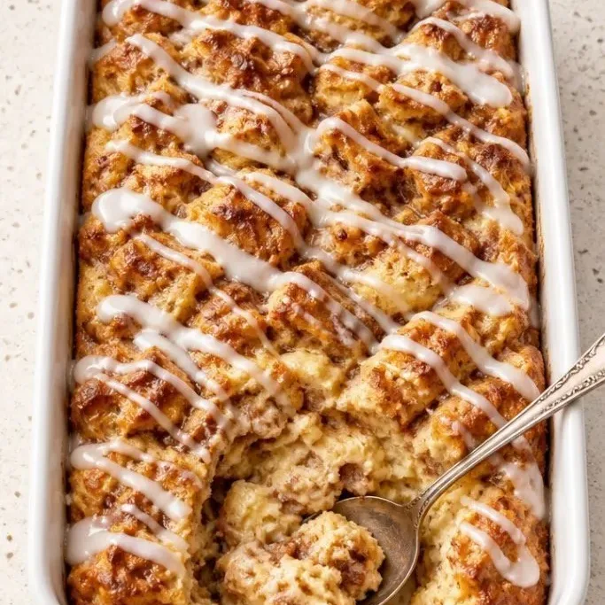 Gooey Cinnamon Roll Bread Pudding (Ready in 45 Minutes) Cinnamon Roll Bread Pudding