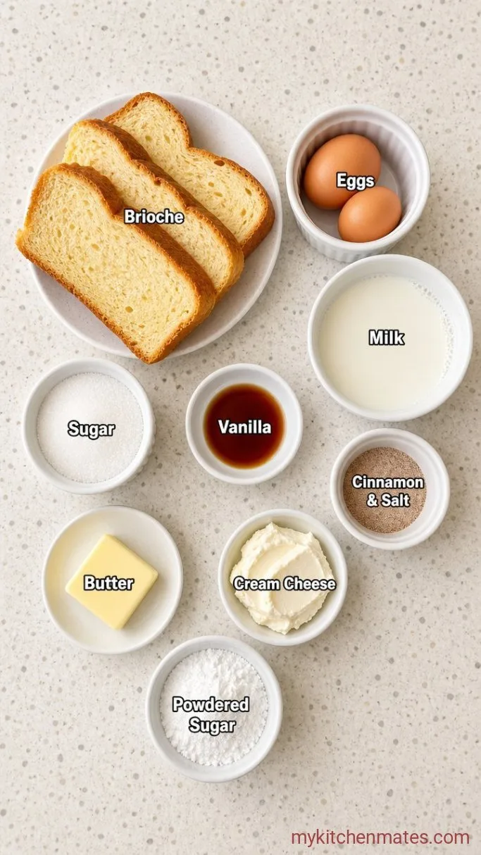 Cinnamon Roll French Toast with Cream Cheese Glaze Ingredients