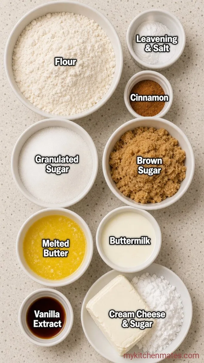 No-Yeast Cinnamon Roll Loaf Ingredients
