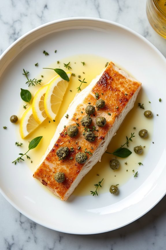 citrusy herb infused fish dish