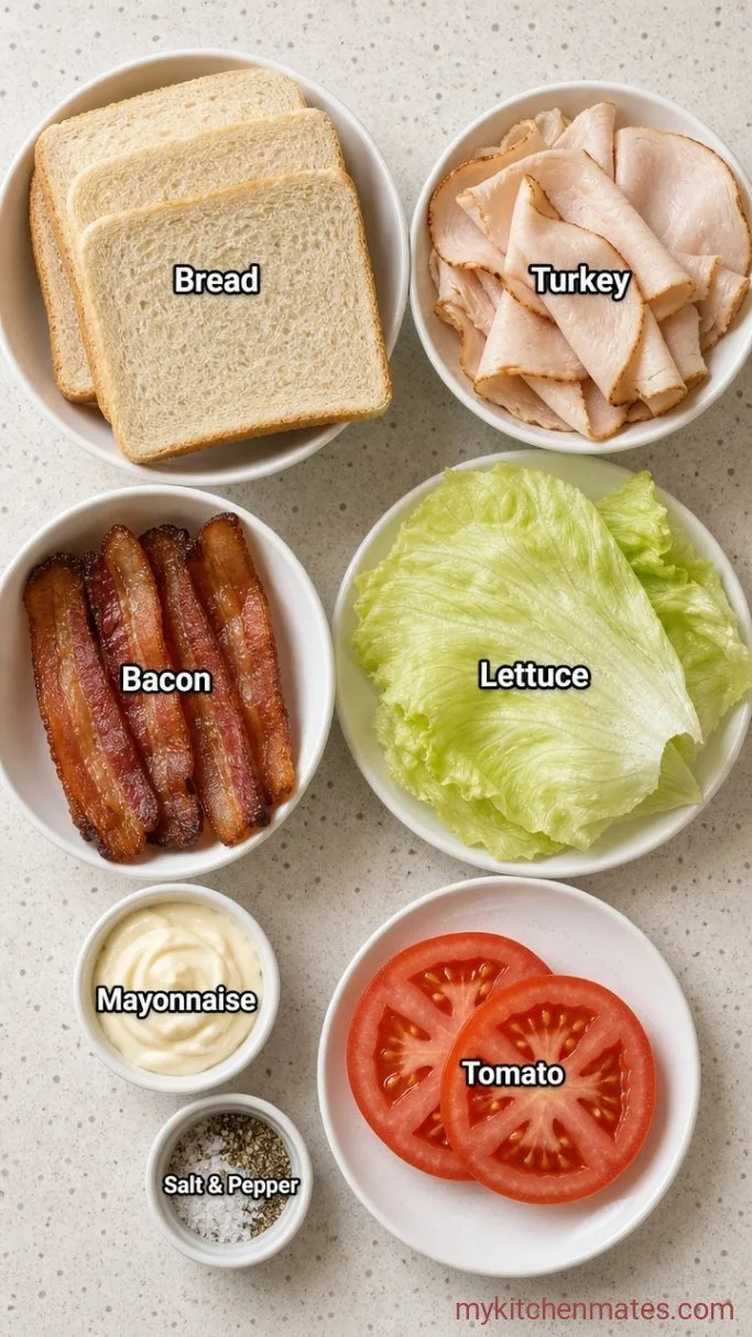 Classic Club Sandwich (Triple-Decker with Crispy Bacon) Ingredients