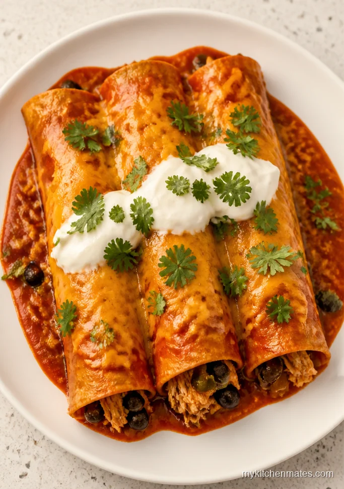 Classic Crockpot Chicken Enchiladas