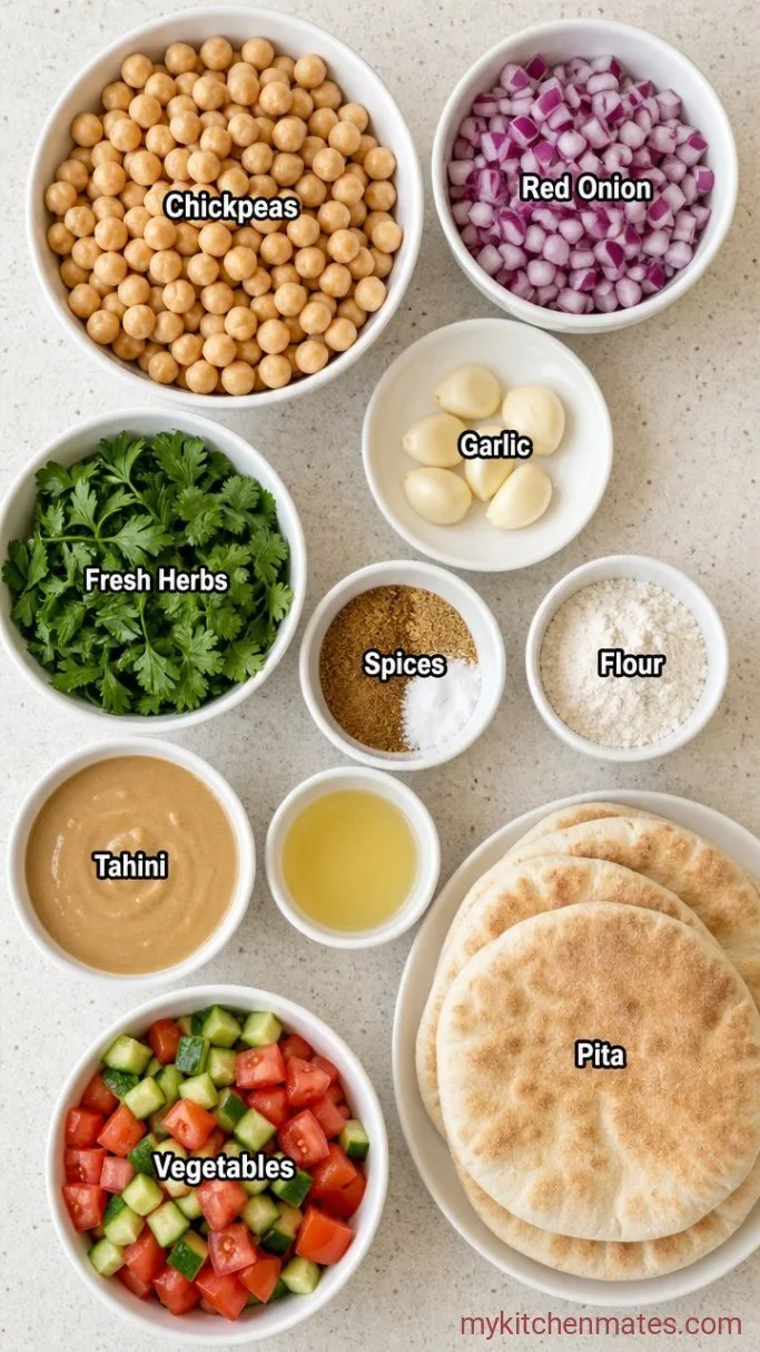 Classic Falafel Sandwich with Creamy Tahini Sauce Ingredients