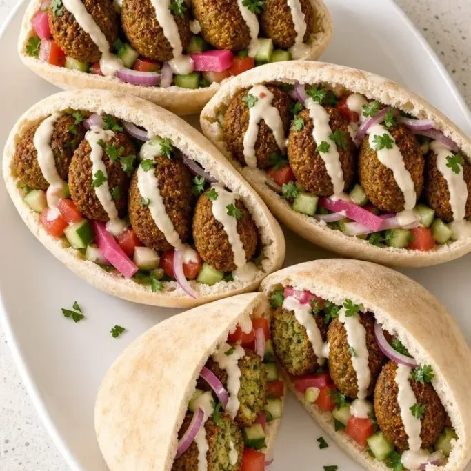 Classic Falafel Sandwich with Creamy Tahini Sauce Classic Falafel Sandwich
