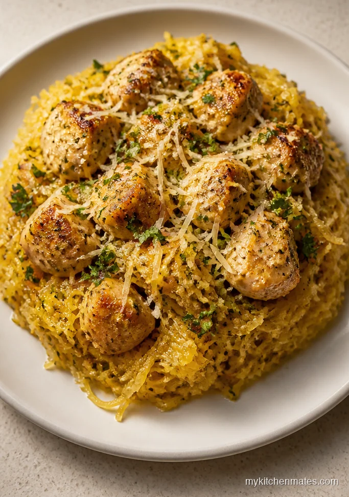 Classic Garlic Butter Chicken Spaghetti Squash