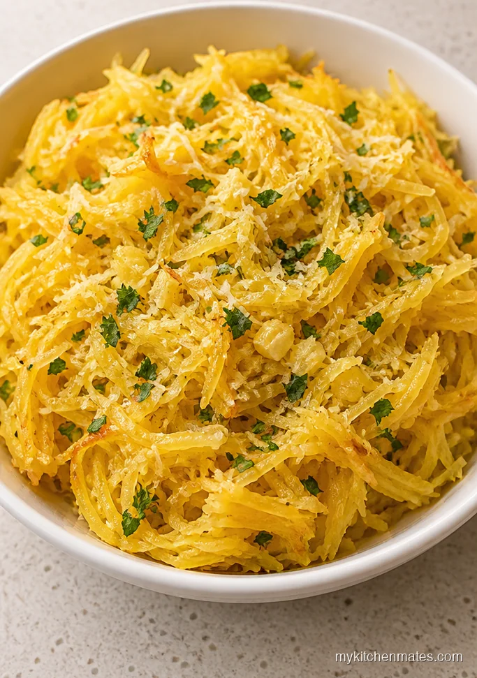Classic Garlic Butter Parmesan Spaghetti Squash