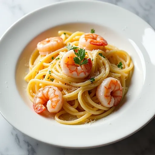 Classic Garlic Butter Shrimp Scampi with Angel Hair Pasta