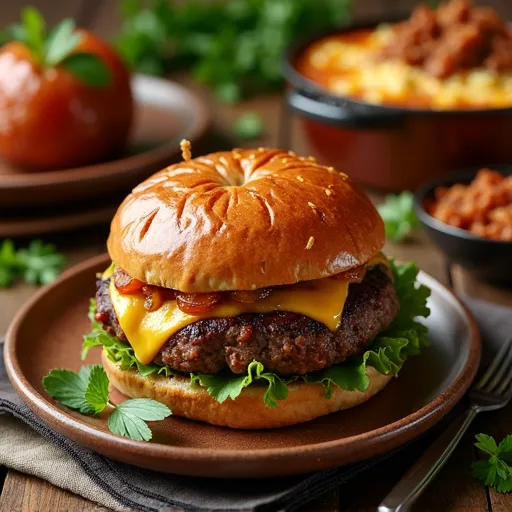 Classic Homemade Cheeseburgers with Caramelized Onions