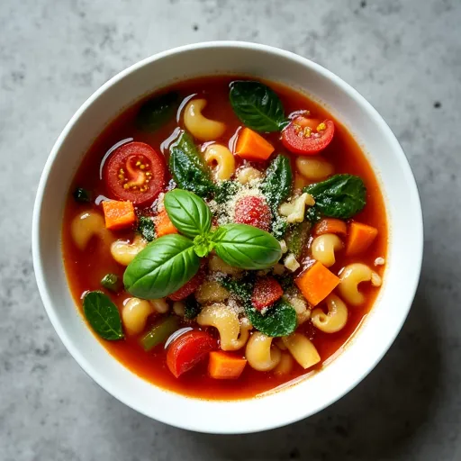 Classic Italian Garden Minestrone with Fresh Basil