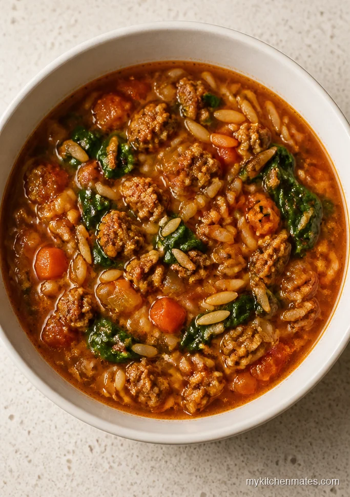 Classic Italian Sausage and Orzo Soup