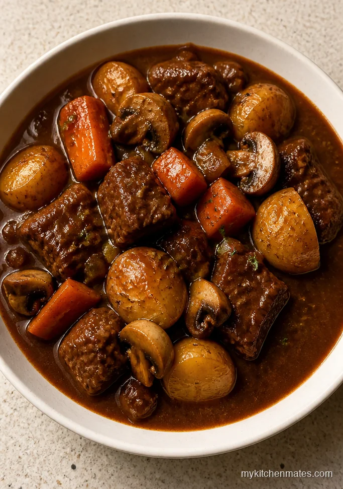 Classic Oven Beef Stew with Mushrooms