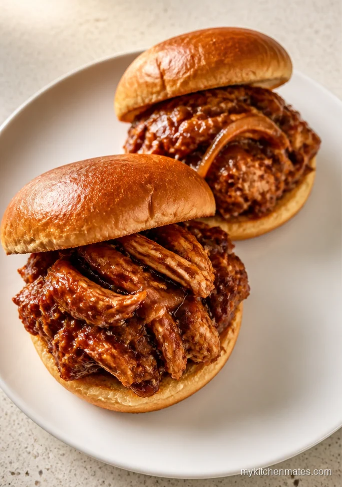 Classic Shredded BBQ Chicken Sandwiches