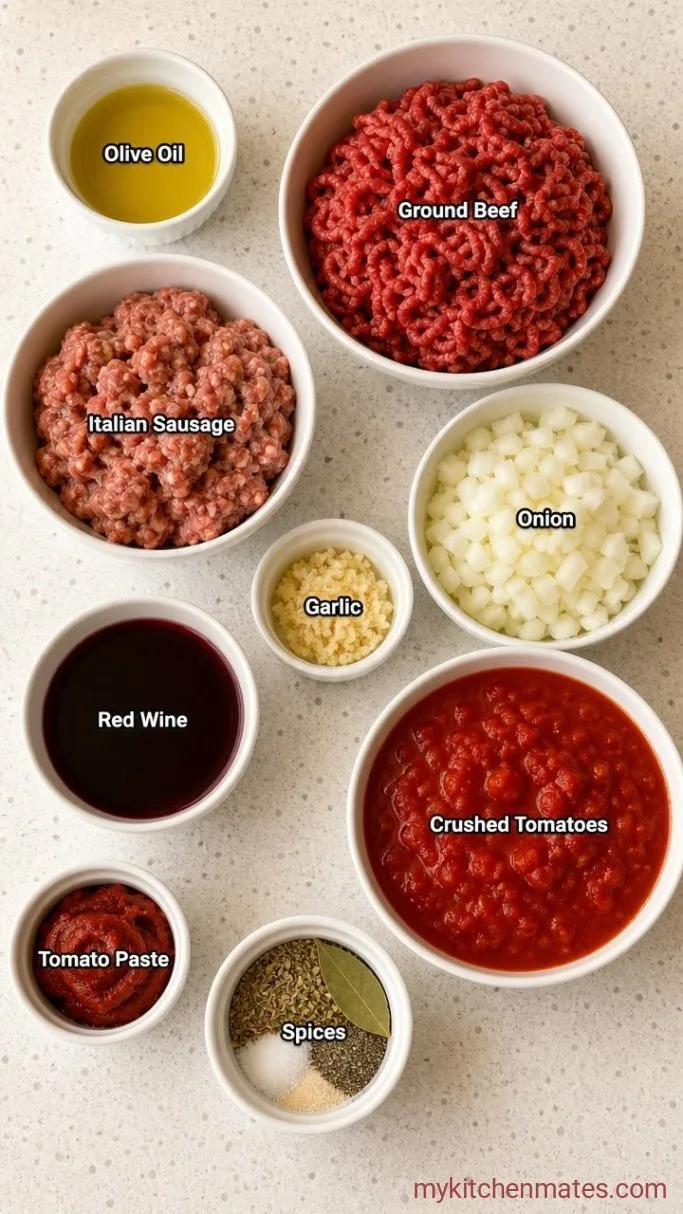Slow-Simmered Classic Spaghetti Sauce Ingredients