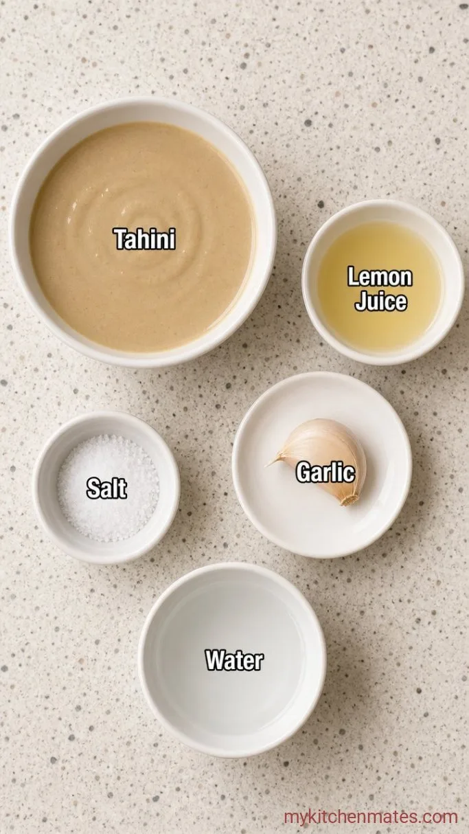 4-Ingredient Classic Tahini Sauce Ingredients