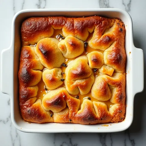 Classic Vanilla Bean Bread Pudding with Caramel Sauce