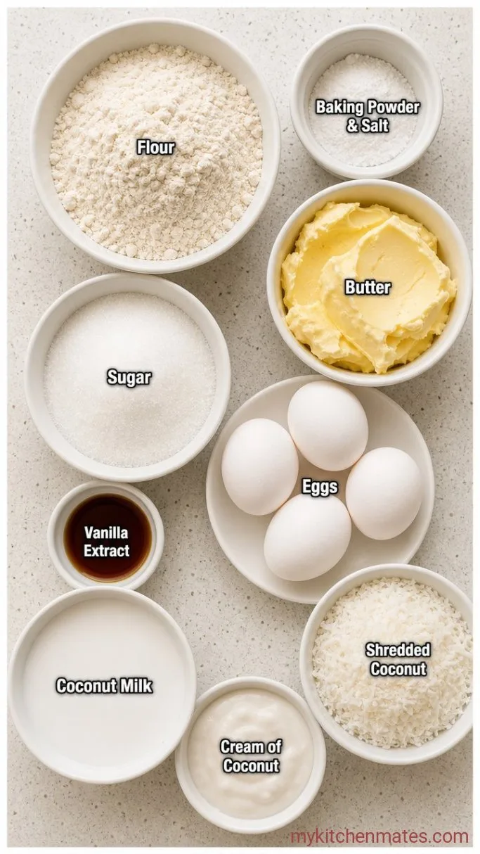 Coconut Birthday Cake Ingredients