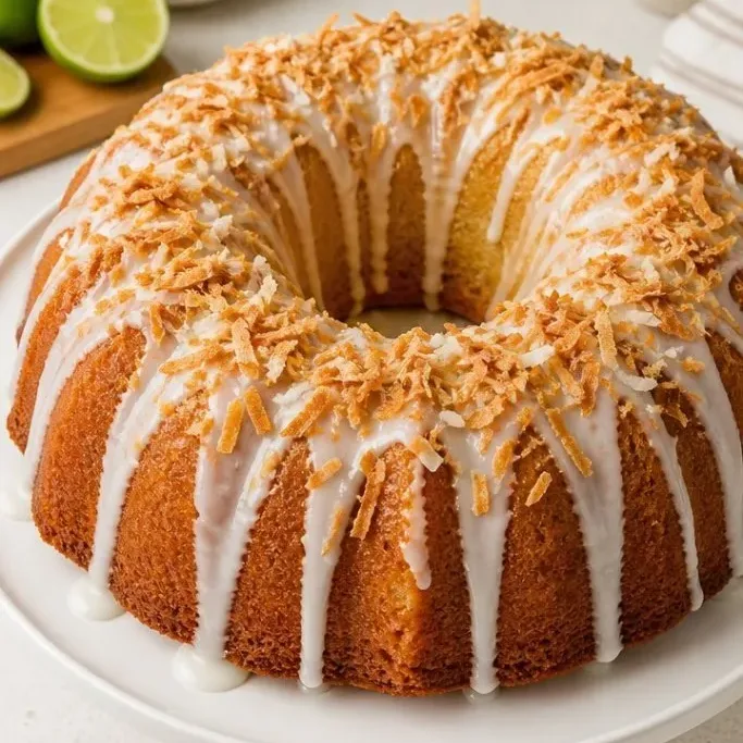 Toasted Coconut Bundt Cake with Lime Glaze Coconut Bundt Cake