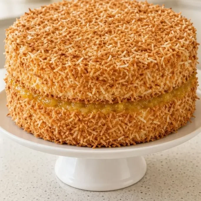 Coconut Cake With Pineapple Filling
