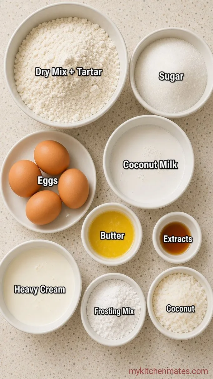 Light and Airy Coconut Cloud Cake Ingredients