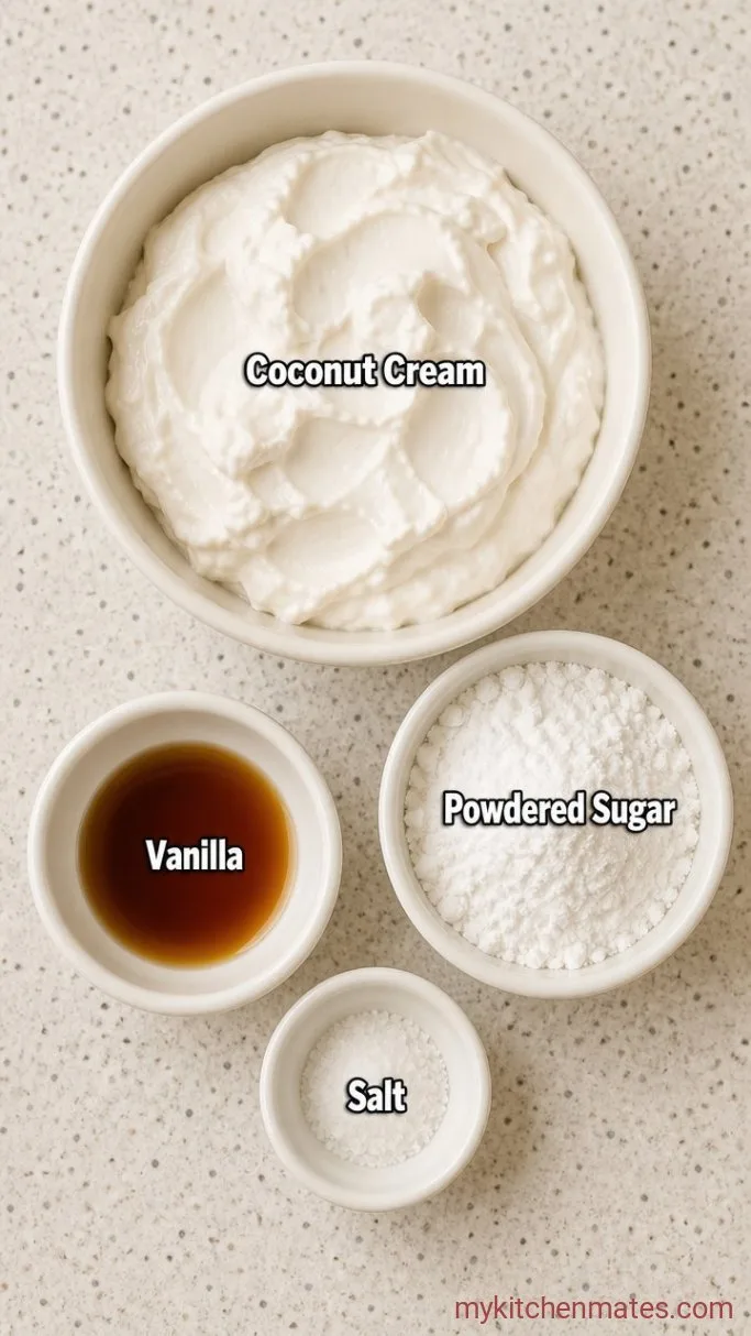 Quick 3-Ingredient Coconut Cream Frosting Ingredients