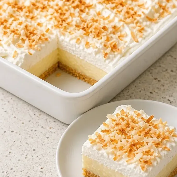 Creamy Coconut Cream Pie Bars with Toasted Coconut Coconut Cream Pie Bars