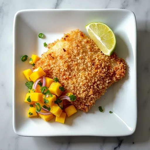 Coconut-Crusted Tilapia with Mango Salsa