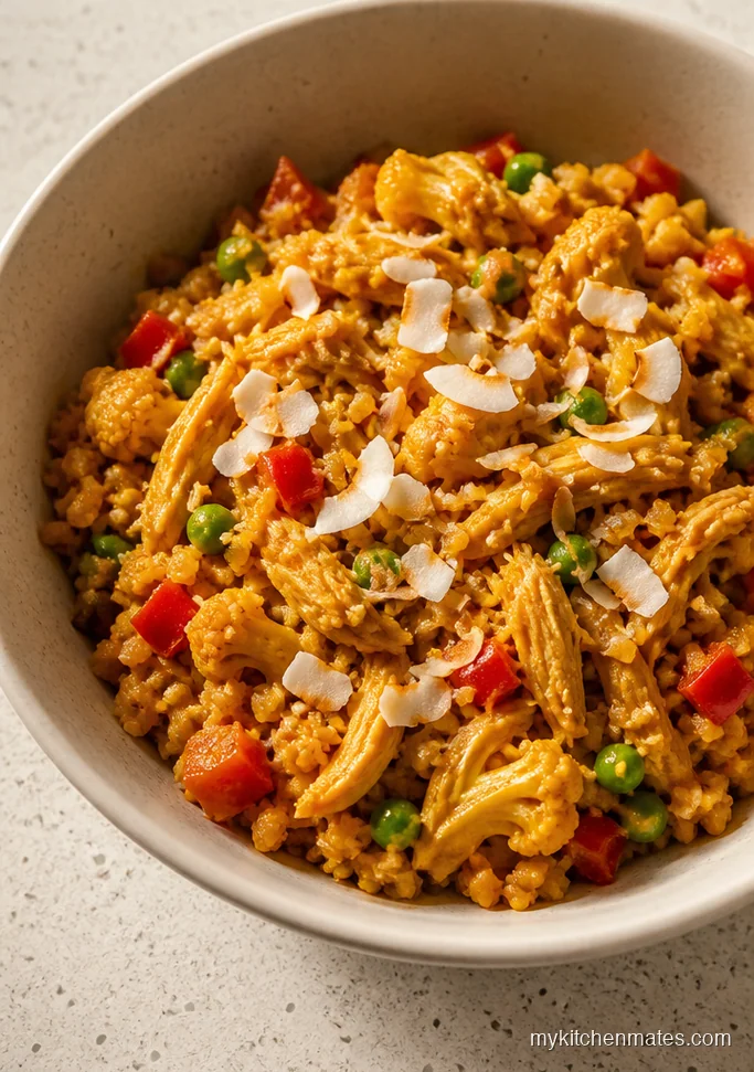 Coconut Curry Chicken and Cauliflower Casserole