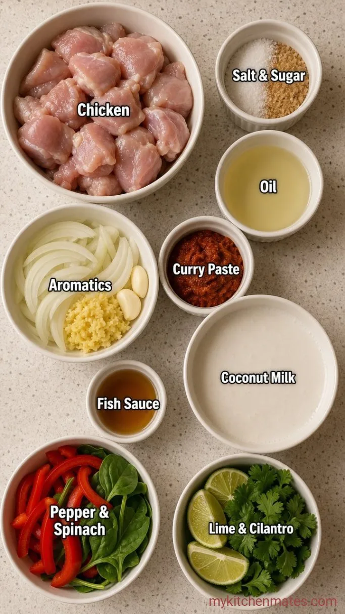 30-Minute Creamy Coconut Curry Chicken Ingredients