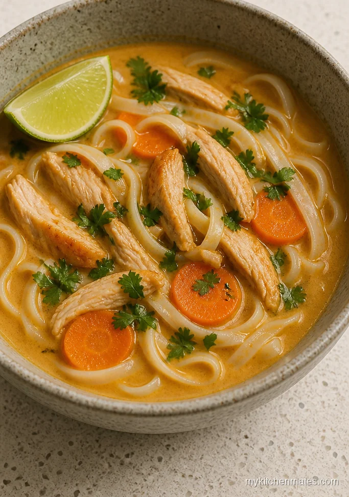 Coconut Curry Chicken Rice Noodle Soup