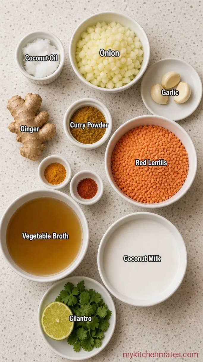 30-Minute Coconut Curry Lentil Soup Ingredients