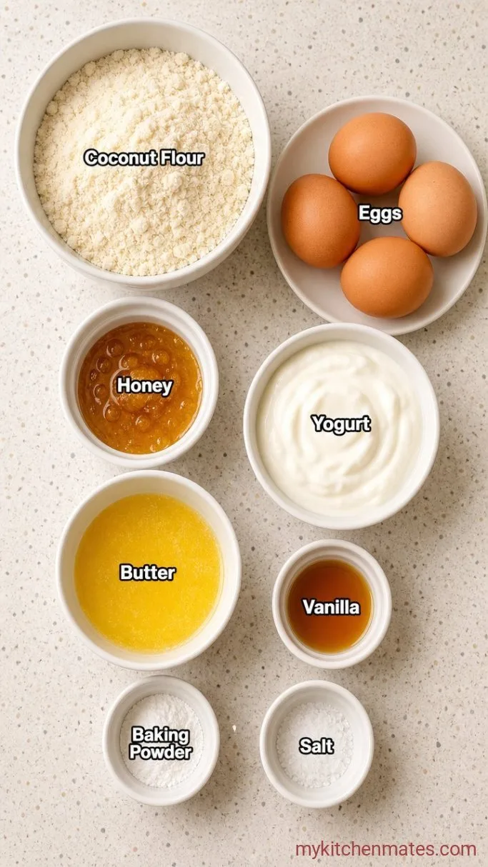Simple, Moist Coconut Flour Muffins Ingredients