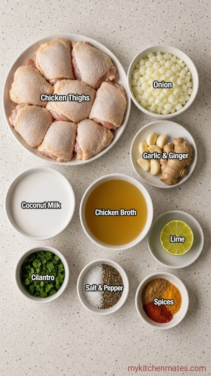30-Minute Coconut Milk Chicken Ingredients