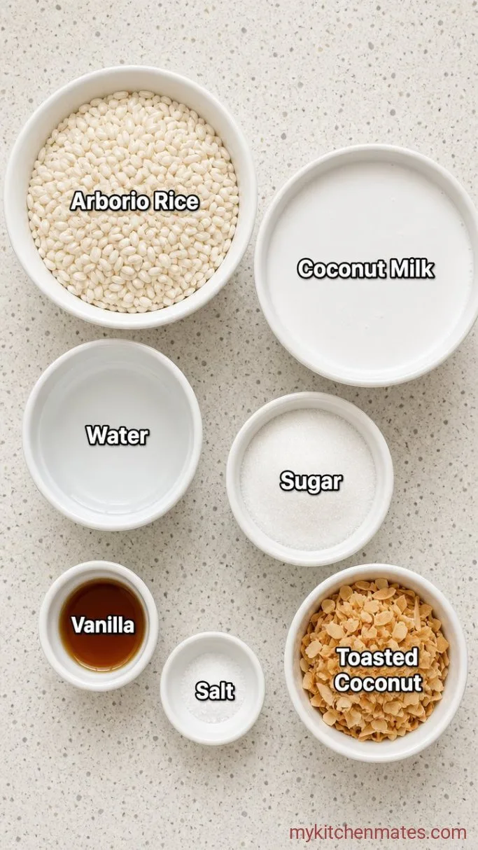 Creamy Dairy-Free Coconut Rice Pudding Ingredients