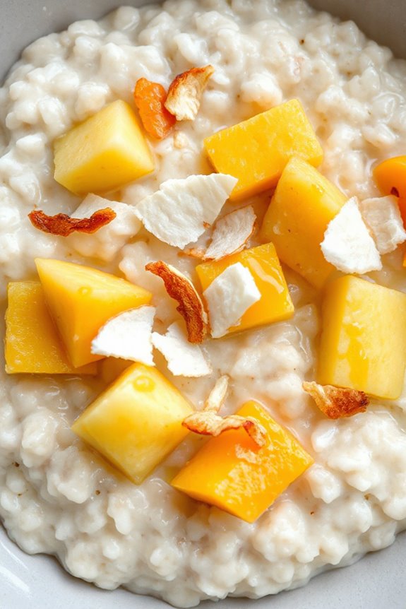 coconut pineapple oatmeal dish