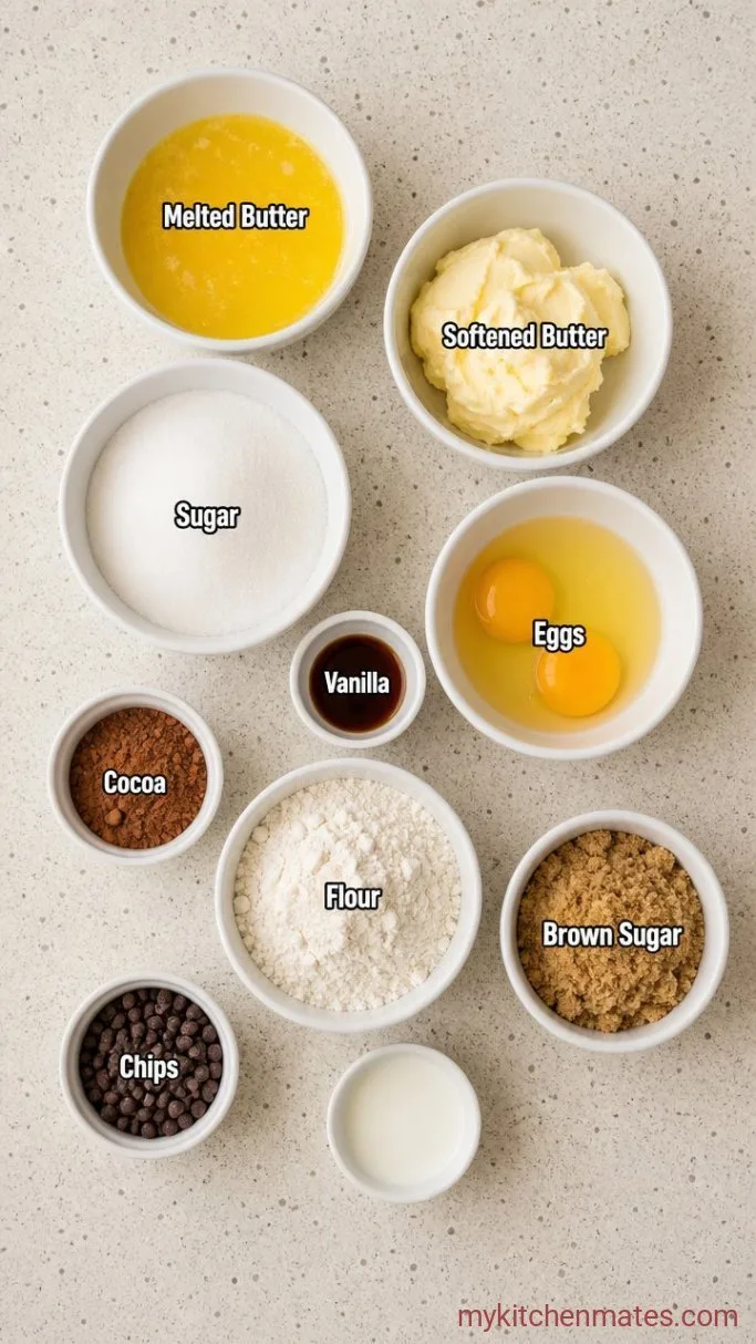 Fudgy Cookie Dough Brownies Ingredients