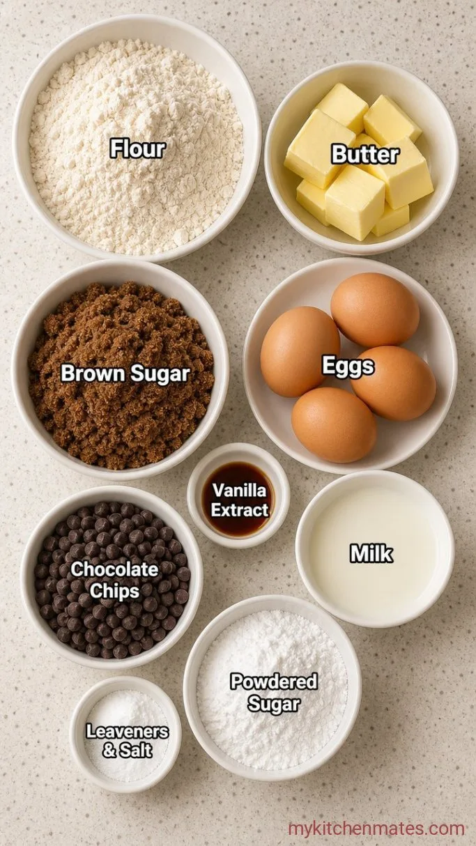 Decadent Cookie Dough Cake (No Raw Eggs) Ingredients
