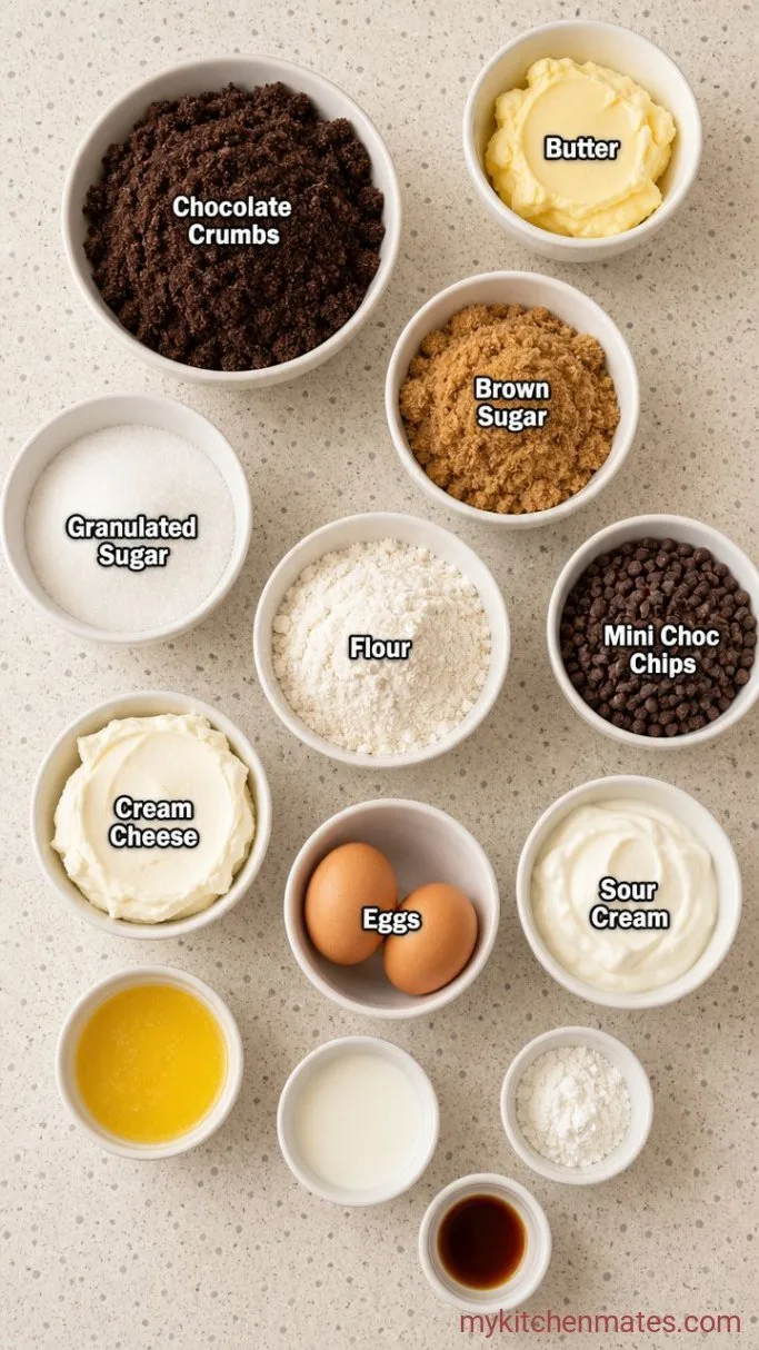 Cookie Dough Cheesecake with Edible Cookie Dough Chunks Ingredients