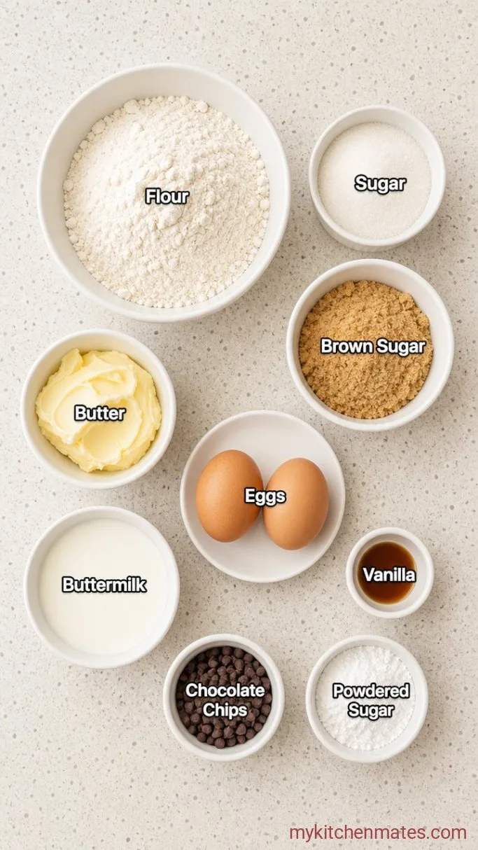 Stuffed Cookie Dough Cupcakes Ingredients