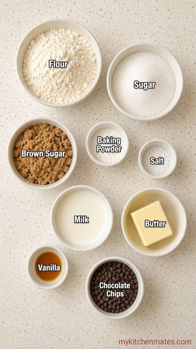 5-Minute Chocolate Chip Cookie Dough Mug Cake Ingredients