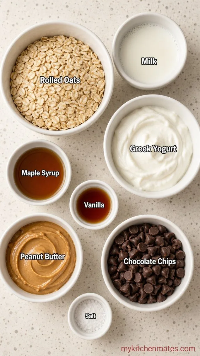 Edible Cookie Dough Overnight Oats Ingredients
