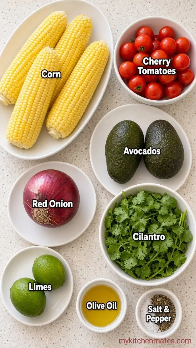 Fresh Corn Tomato Avocado Salad (Ready in 15 Minutes) Ingredients