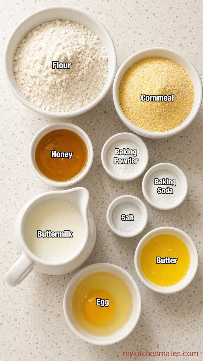 Moist Buttermilk Cornbread Muffins Ingredients