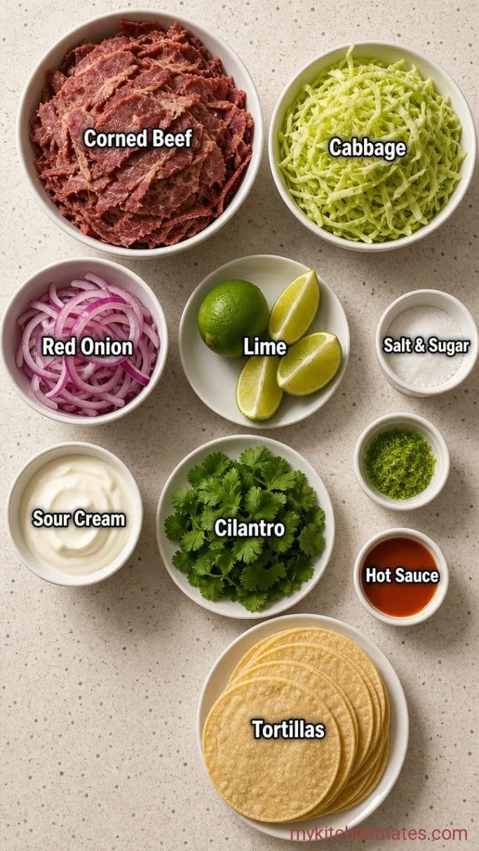 15-Minute Crispy Corned Beef Tacos Ingredients