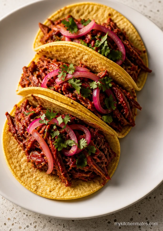 Corned Beef Tacos with Pickled Red Onions