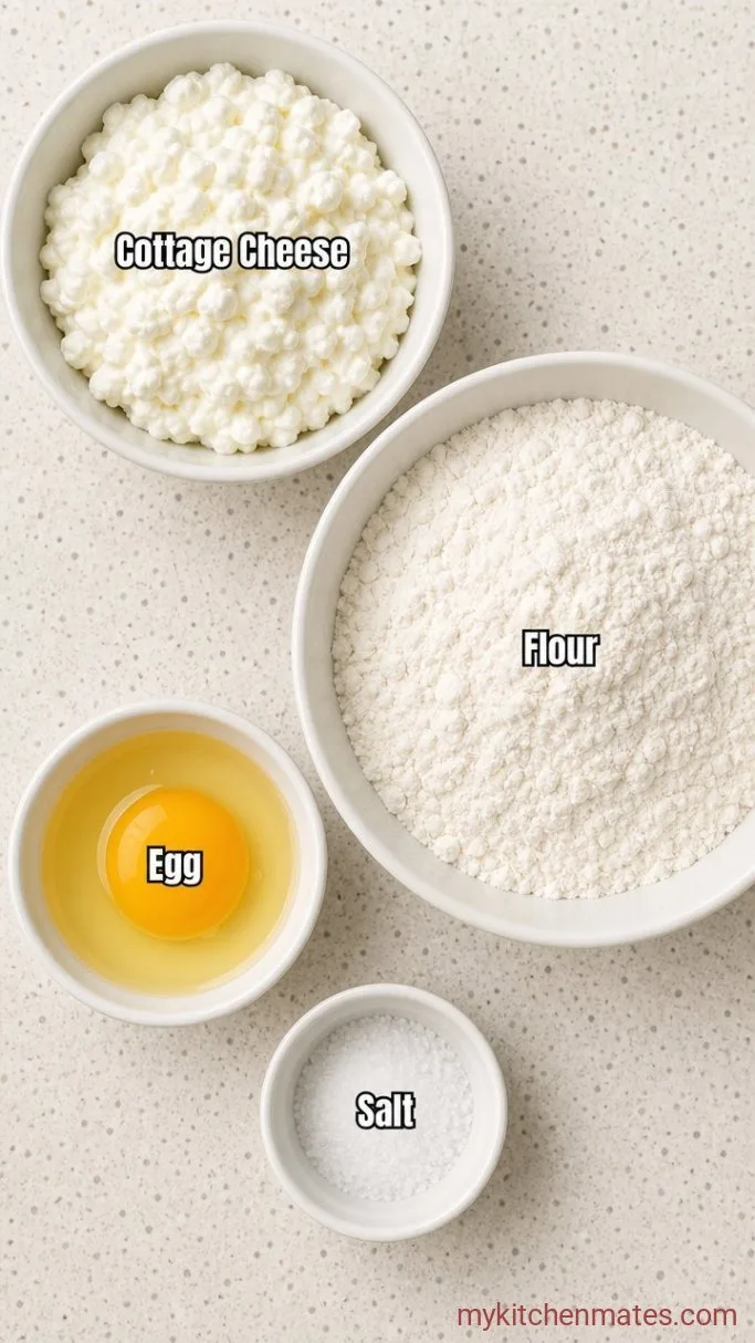4-Ingredient High-Protein Cottage Cheese Buns (No Yeast) Ingredients