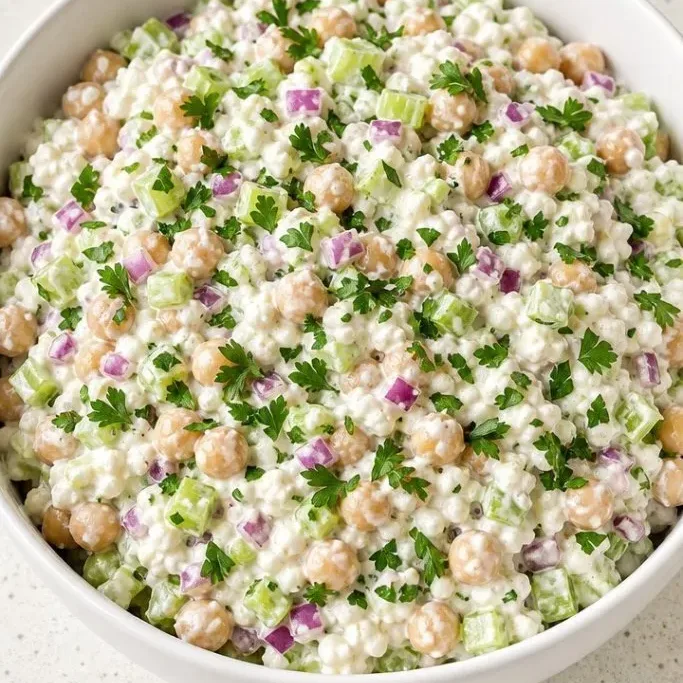Cottage Cheese Chickpea Salad