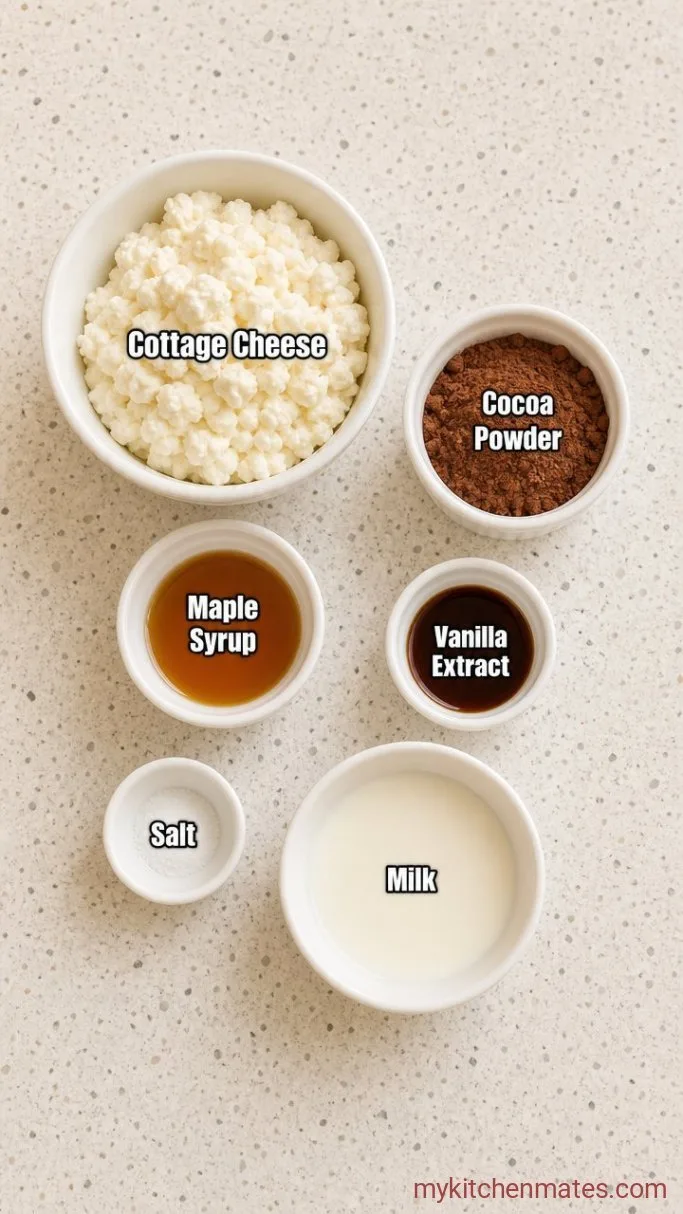 5-Minute Cottage Cheese Chocolate Pudding Ingredients