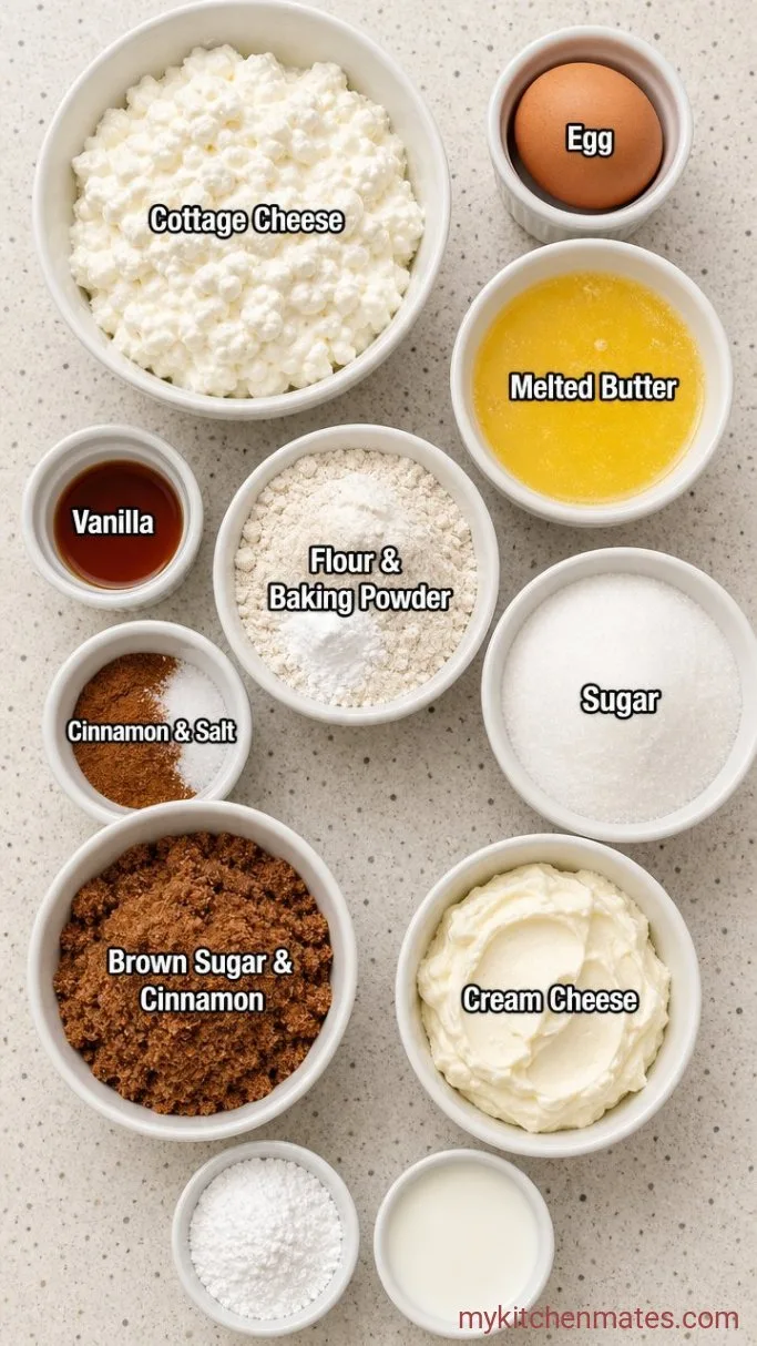 High-Protein Cottage Cheese Cinnamon Roll Muffins Ingredients